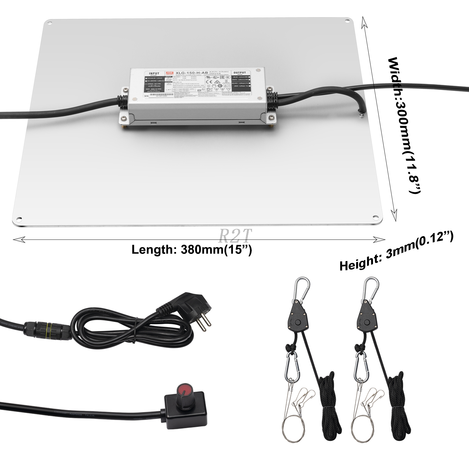 R2TGrow Full Spectrum LED Quantum Alpha 150W QP304+16 3000k+4000K+IR+UVA LED Grow โคมไฟ